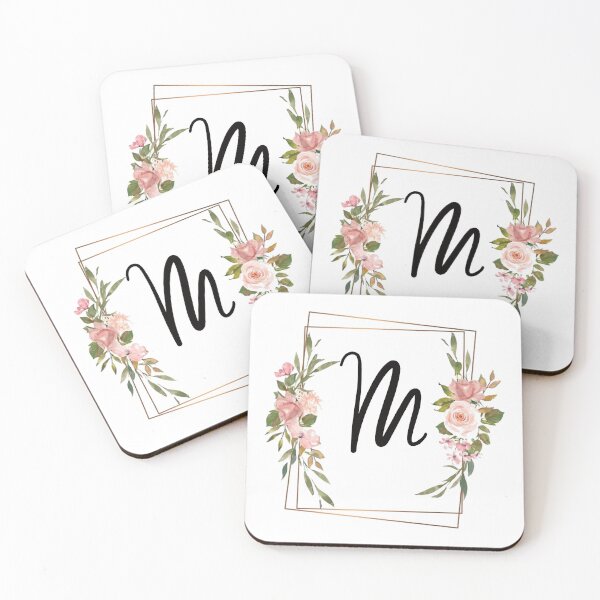 Item preview, Floral letter M monogram designed and sold by JustSeasons.