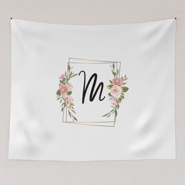 Item preview, Floral letter M monogram designed and sold by JustSeasons.