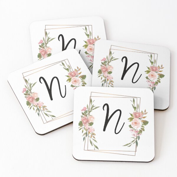 Item preview, Floral letter N monogram designed and sold by JustSeasons.