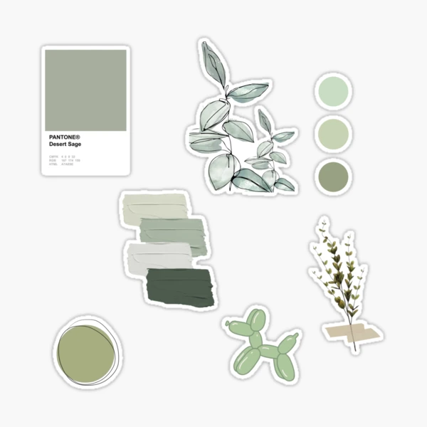 Sage green clothing and accessories  Sticker for Sale by Vaishy13