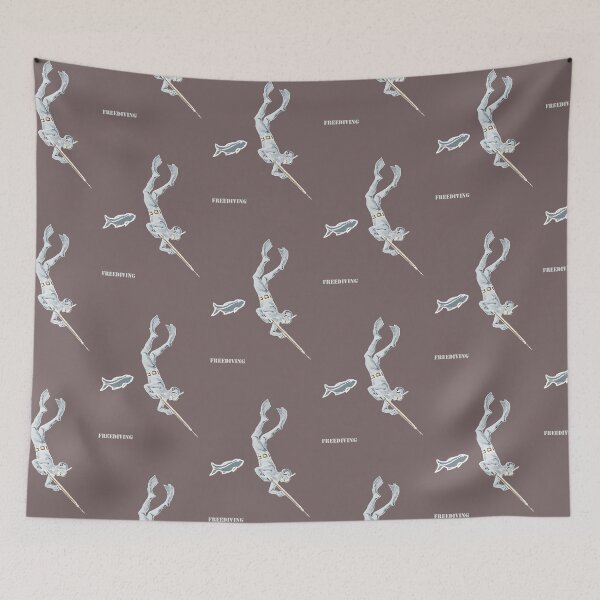 Item preview, Vintage Spearfishing Freediving Diver Stalking a Fish URM designed and sold by urmaddad.
