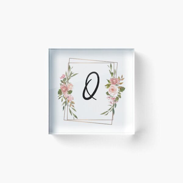 Item preview, Floral letter Q monogram designed and sold by JustSeasons.