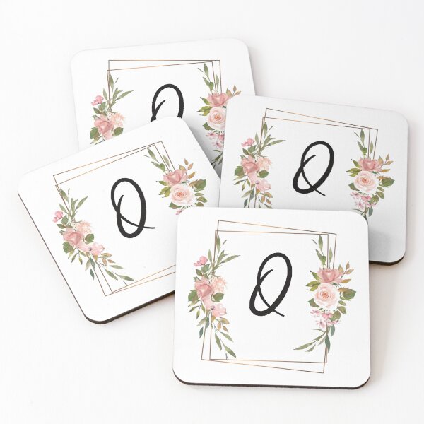 Item preview, Floral letter Q monogram designed and sold by JustSeasons.