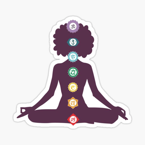 "woman yoga chakra" Sticker by schabbine Redbubble