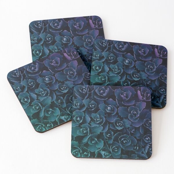 Item preview, Dark Succulent Pattern with Pink and Aqua Tones designed and sold by SkyeAndOxford.
