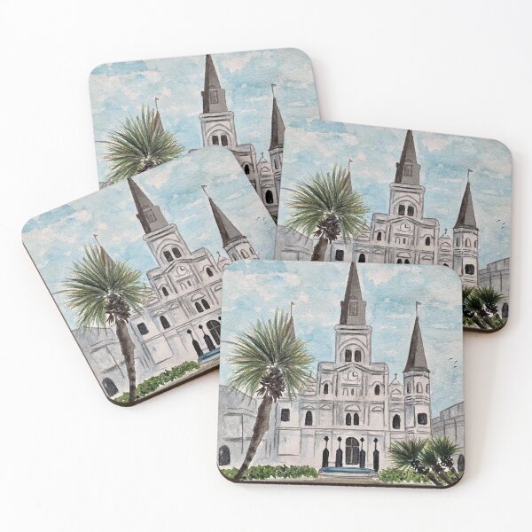 Item preview, New Orleans St. Louis Cathedral, Jackson Square, NOLA artwork  designed and sold by WatercolorFinds.