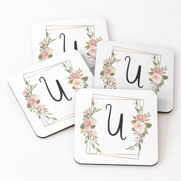 Item preview, Floral letter U monogram designed and sold by JustSeasons.