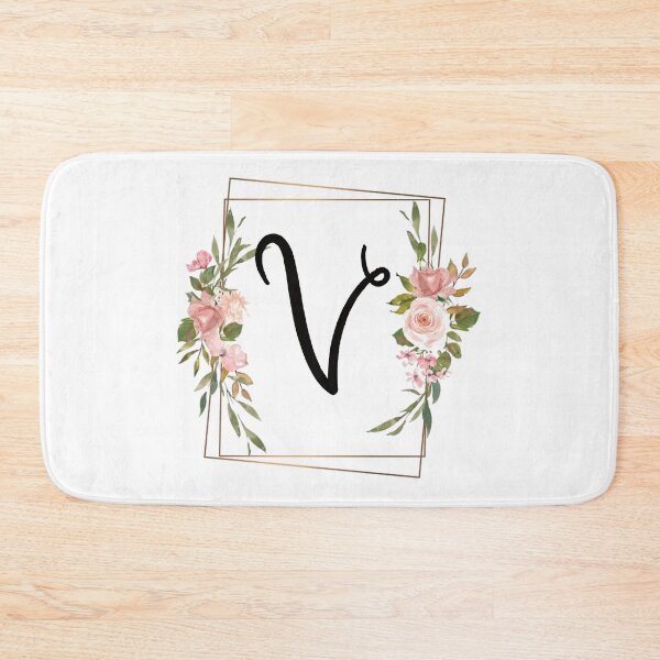 Item preview, Floral letter V monogram designed and sold by JustSeasons.