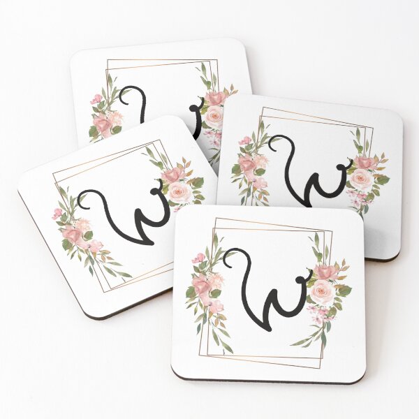 Item preview, Floral letter W monogram designed and sold by JustSeasons.