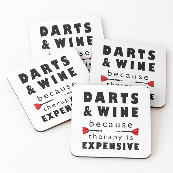 Item preview, Darts & wine because therapy is expensive designed and sold by TheGreenGoat.