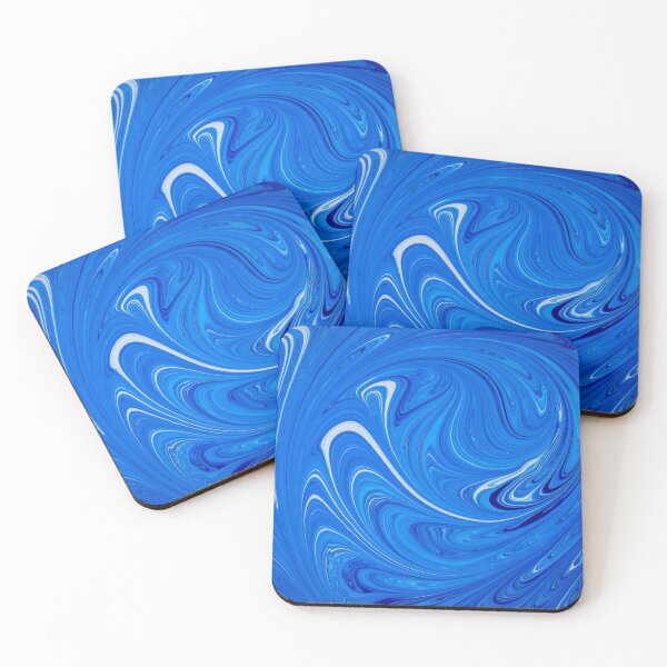 Item preview, Abstract blue and white paint swirls designed and sold by Photostacia.