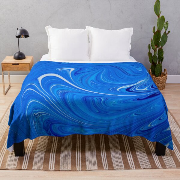 Item preview, Abstract blue and white paint swirls designed and sold by Photostacia.
