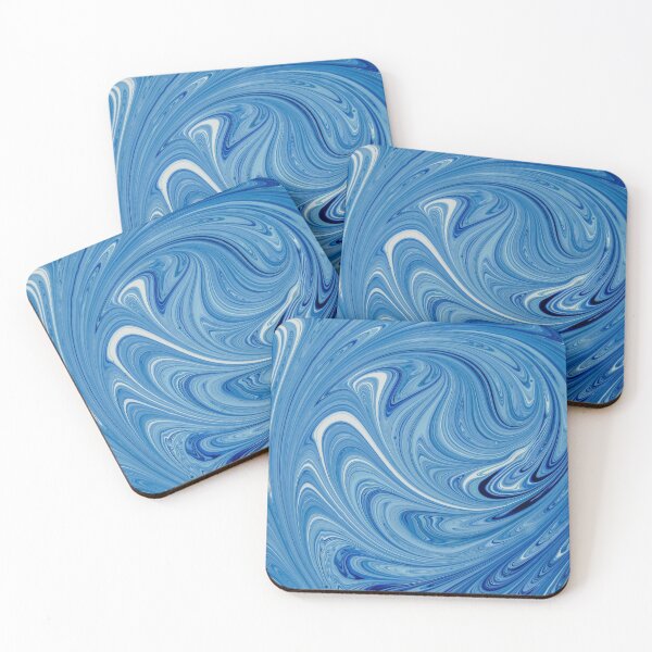 Item preview, Abstract light blue and white paint swirls designed and sold by Photostacia.