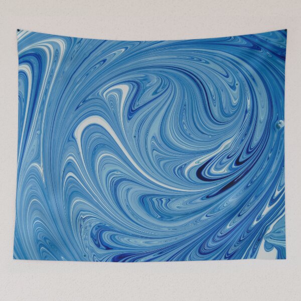 Item preview, Abstract light blue and white paint swirls designed and sold by Photostacia.