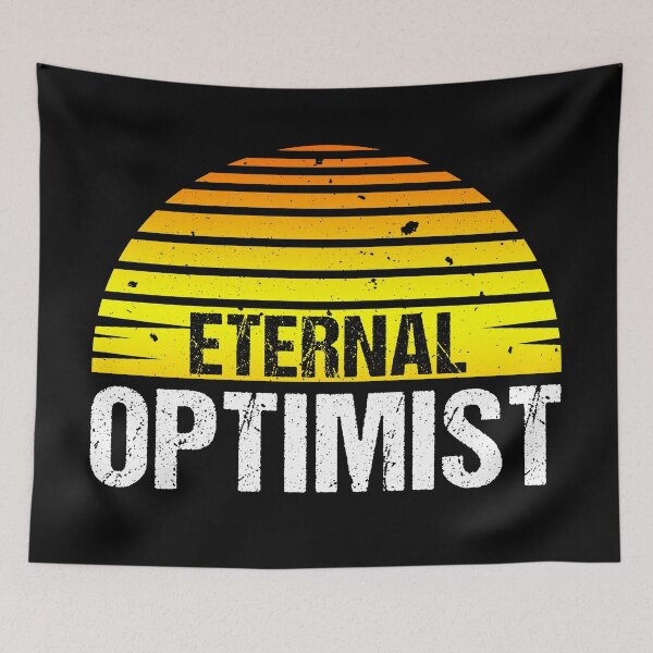 Item preview, Eternal Optimist Retro Vintage Yellow Sunset | Optimistic Happiness Funny Quote Tee designed and sold by knapst.