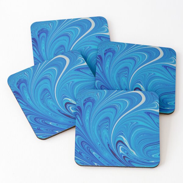 Item preview, Abstract blue and white paint swirls designed and sold by Photostacia.