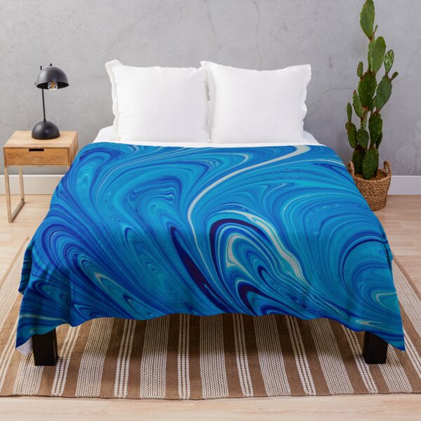Item preview, Abstract blue and white paint swirls designed and sold by Photostacia.