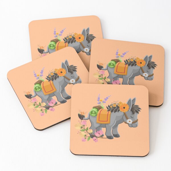 Item preview, Cute Donkey With Colorful Flowers Design designed and sold by EarthArtDesigns.