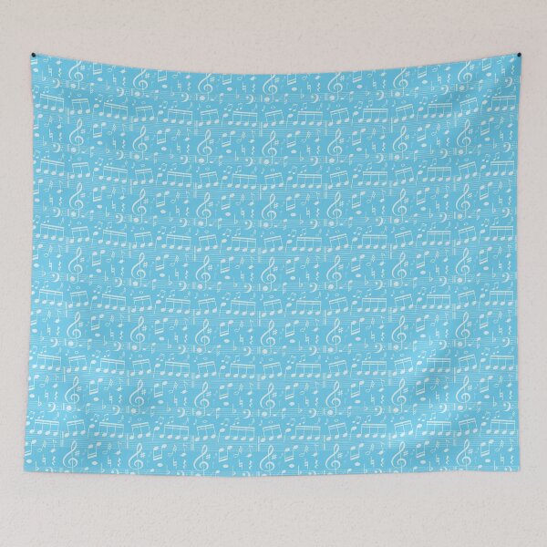 Item preview, Music Notes on Aqua Blue designed and sold by KrisInStitches.
