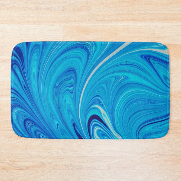 Item preview, Abstract blue, turquoise and white paint swirls designed and sold by Photostacia.