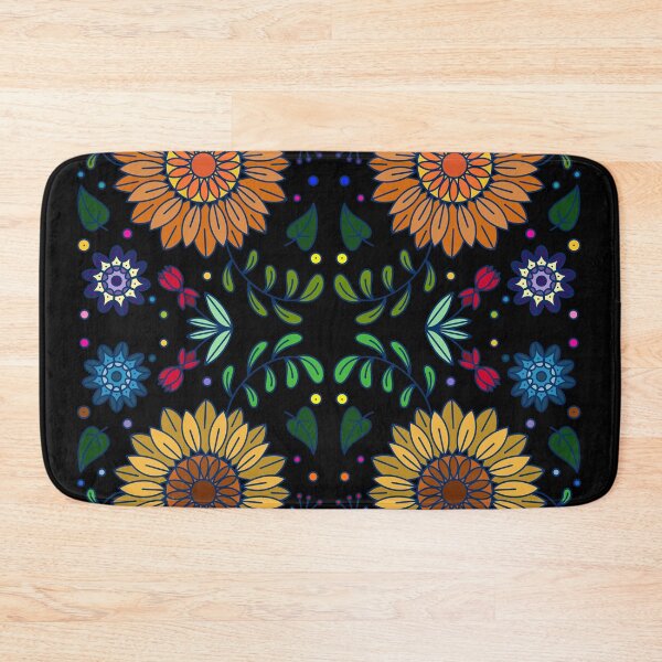 Item preview, Bright, Vibrant, Colorful Flowers On Black Background designed and sold by Gsallicat.