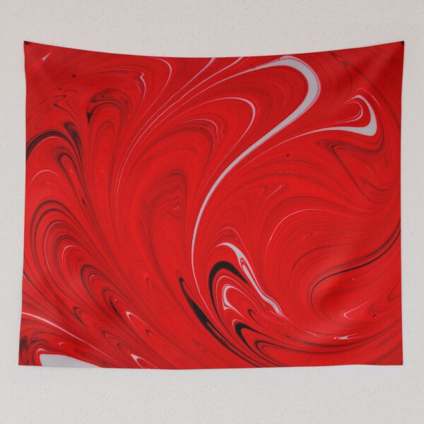 Item preview, Abstract red, black and white paint swirls designed and sold by Photostacia.