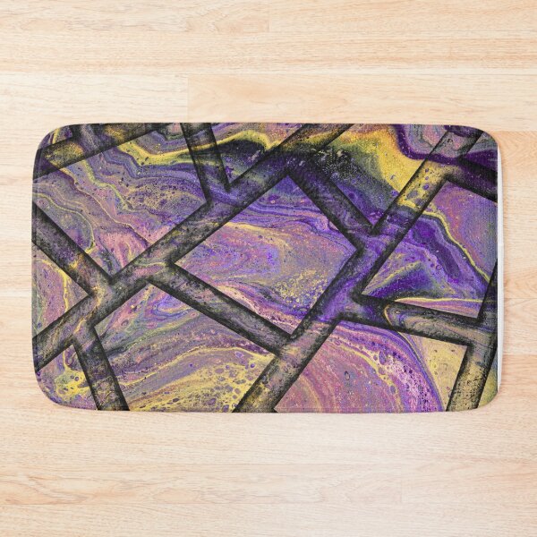 Item preview, MARBLE FLOW 3 Soft Vivid Pink Purple Yellow Silver 3D Abstract Acrylic Painting designed and sold by Alistair Coull.