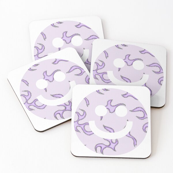 Item preview, purple glitter flame smiley face designed and sold by melissaxxmelissa.