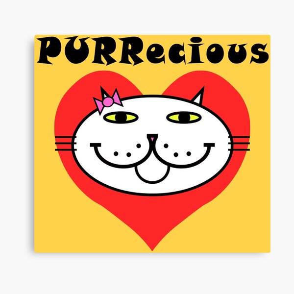 PURRecious - White Cat Canvas Print