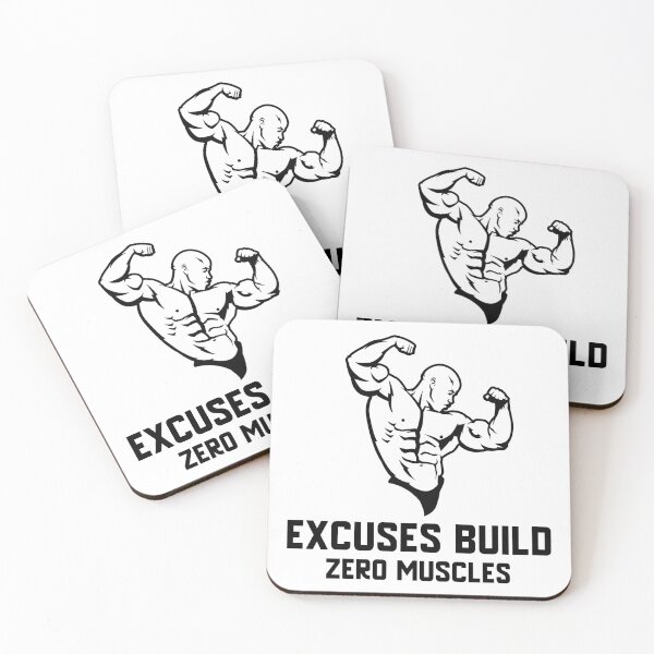 Item preview, Excuses build zero muscles (fitness)  Black print  designed and sold by JosTees96.