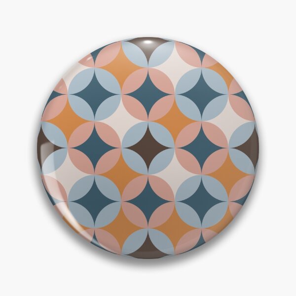 Item preview, Geometric Groovy retro pattern from the 70s - Brown, Blue and Orange designed and sold by Schuva.