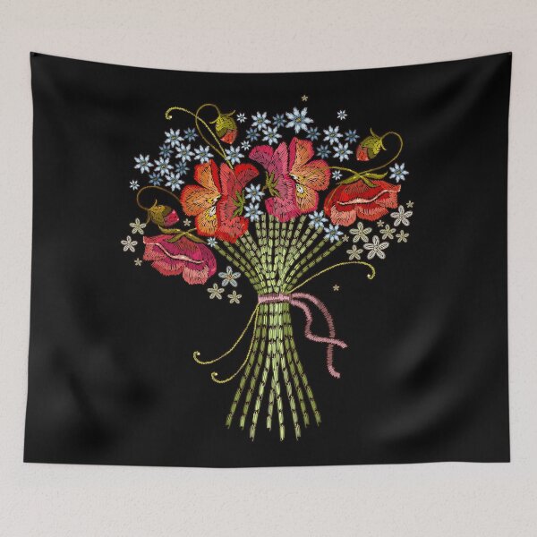 Item preview, Embroidery Beautiful bouquet flower designed and sold by Caroodoo.