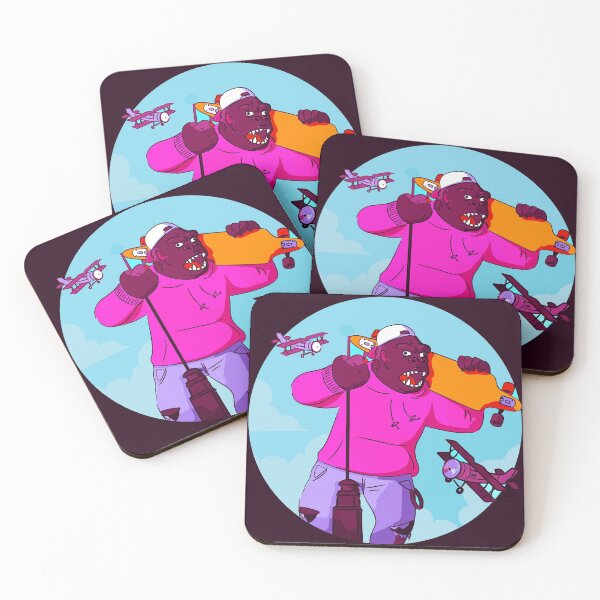 Item preview, Giant Gorilla with Longboard Fighting Off Airplaines designed and sold by SLAG-Creative.