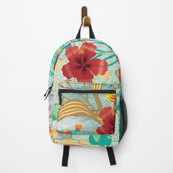 Item preview, Hawaii Exotic Tropical Red Hibiscus Flowers, Green Leaves and Yellow Flowers designed and sold by silviaol.