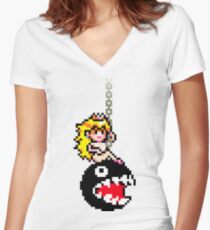 Chomping Ball Women's Fitted V-Neck T-Shirt