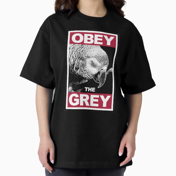 Vista previa del artículo con la obra «Obedece al loro gris africano», diseñado y vendido por Alienphysique.