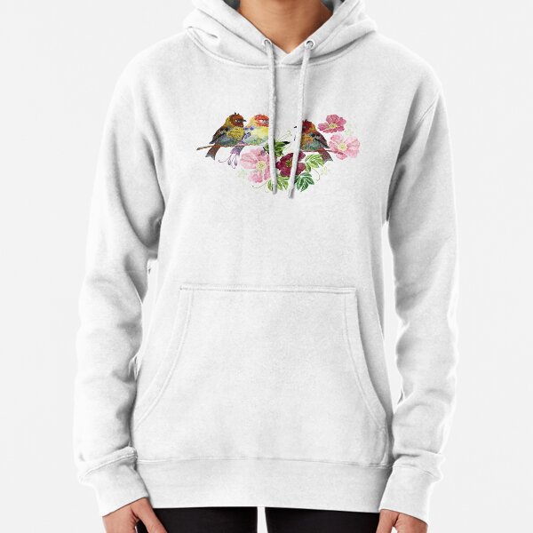 Over the head 2024 hoodie with rose embroidery