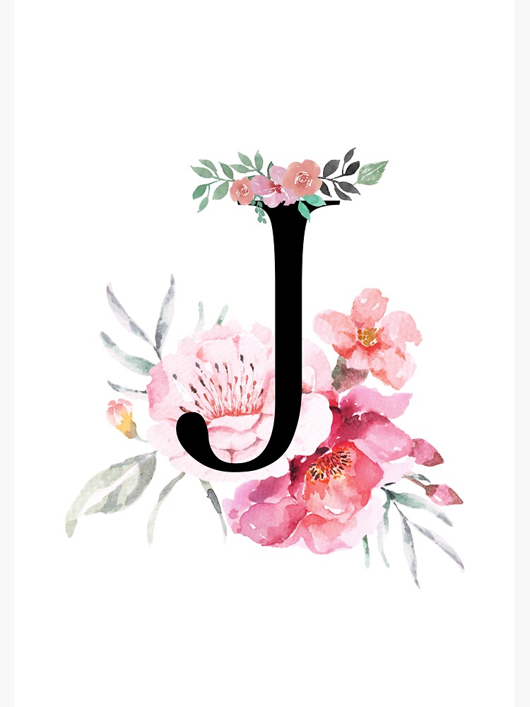 Letter J monogram custom girls name pink stickers