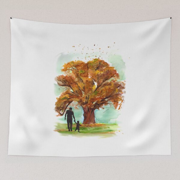 Item preview, Father Grandfather with Child Tree Nature Walk designed and sold by ObservantPoet.