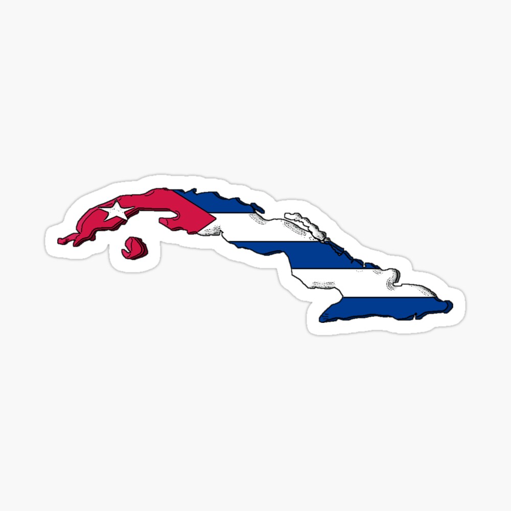 Cuba Map With Cuban Flag Poster