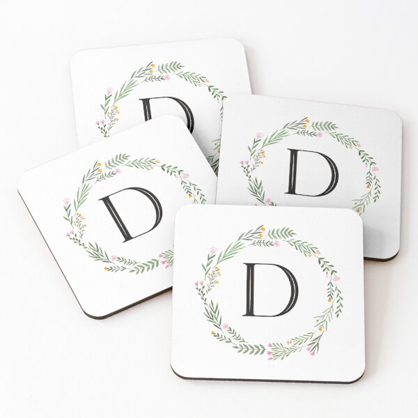Item preview, Floral letter D monogram designed and sold by JustSeasons.
