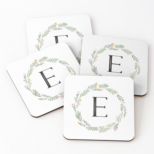 Item preview, Floral monogram letter E designed and sold by JustSeasons.
