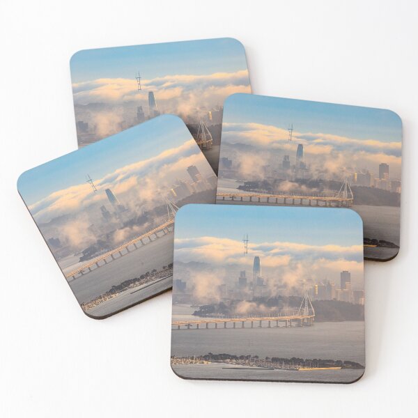 Item preview, Karl the fog enveloping San Francisco and Bay Bridge at sunset, viewed from Grizzly Peak in the Berkeley Hills. designed and sold by SvetlanaSF.
