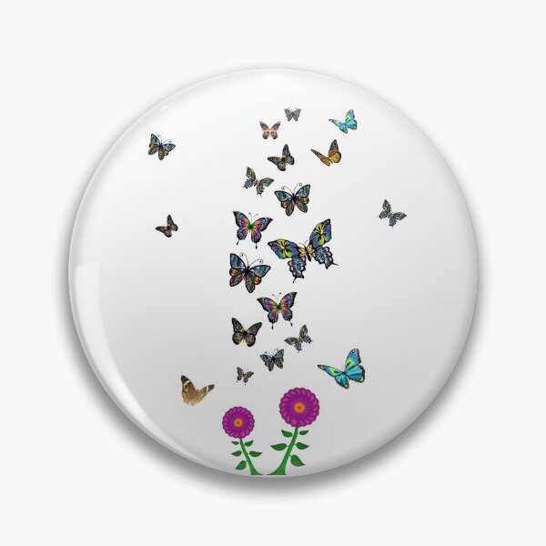 Item preview, Pretty Butterflies with Flowers Design. Simple butterfly images on white background designed and sold by Artsy Boulevard.