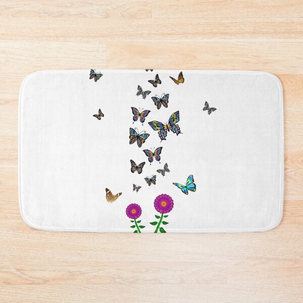 Item preview, Pretty Butterflies with Flowers Design. Simple butterfly images on white background designed and sold by Artsy Boulevard.
