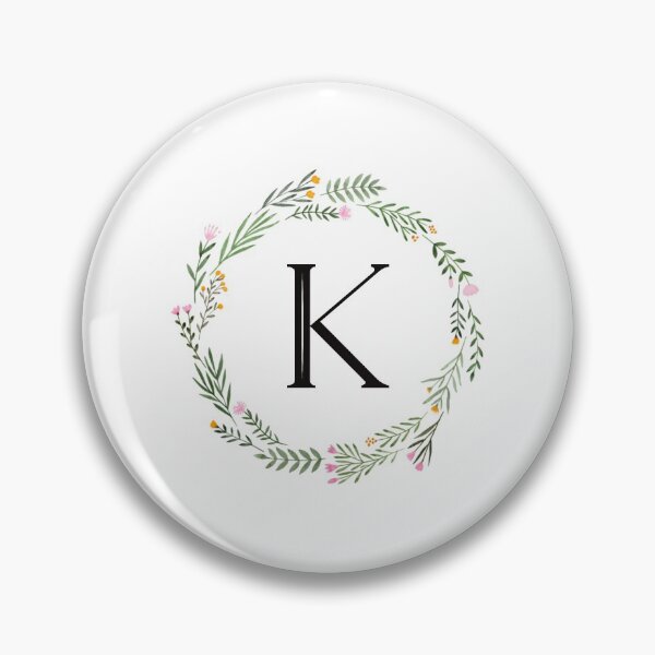 Item preview, Floral letter K monogram designed and sold by JustSeasons.
