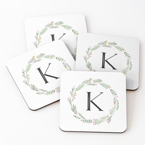 Item preview, Floral letter K monogram designed and sold by JustSeasons.