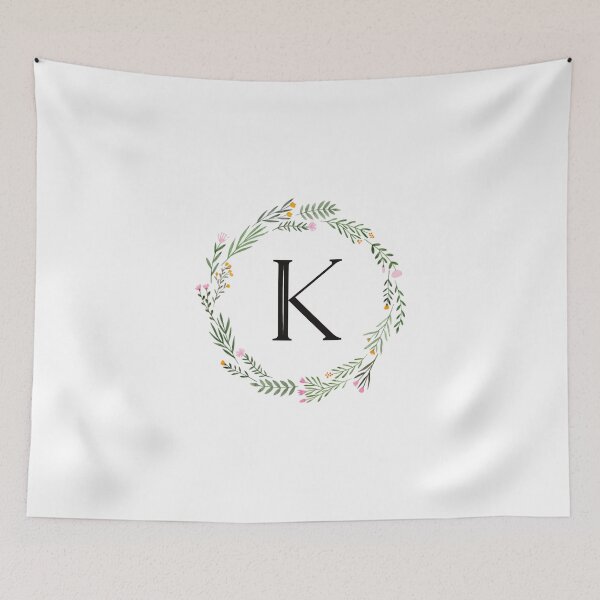 Item preview, Floral letter K monogram designed and sold by JustSeasons.