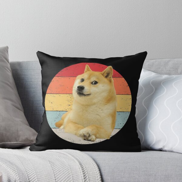 Item preview, Divertido Doge Meme en Retro 80s Sunset Rainbow designed and sold by bitstudio.