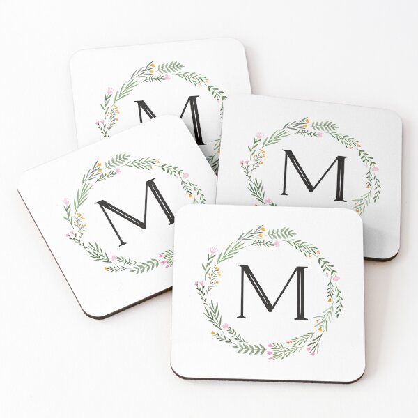 Item preview, Floral letter M monogram designed and sold by JustSeasons.